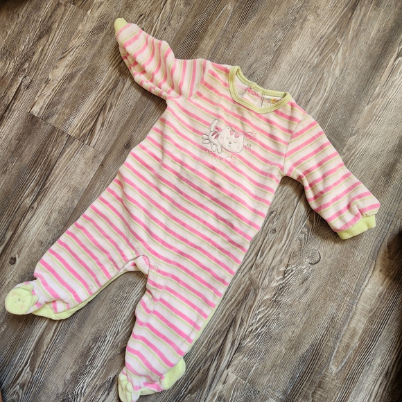 Absorba Pink and White Striped Footie - Picture 1 of 1